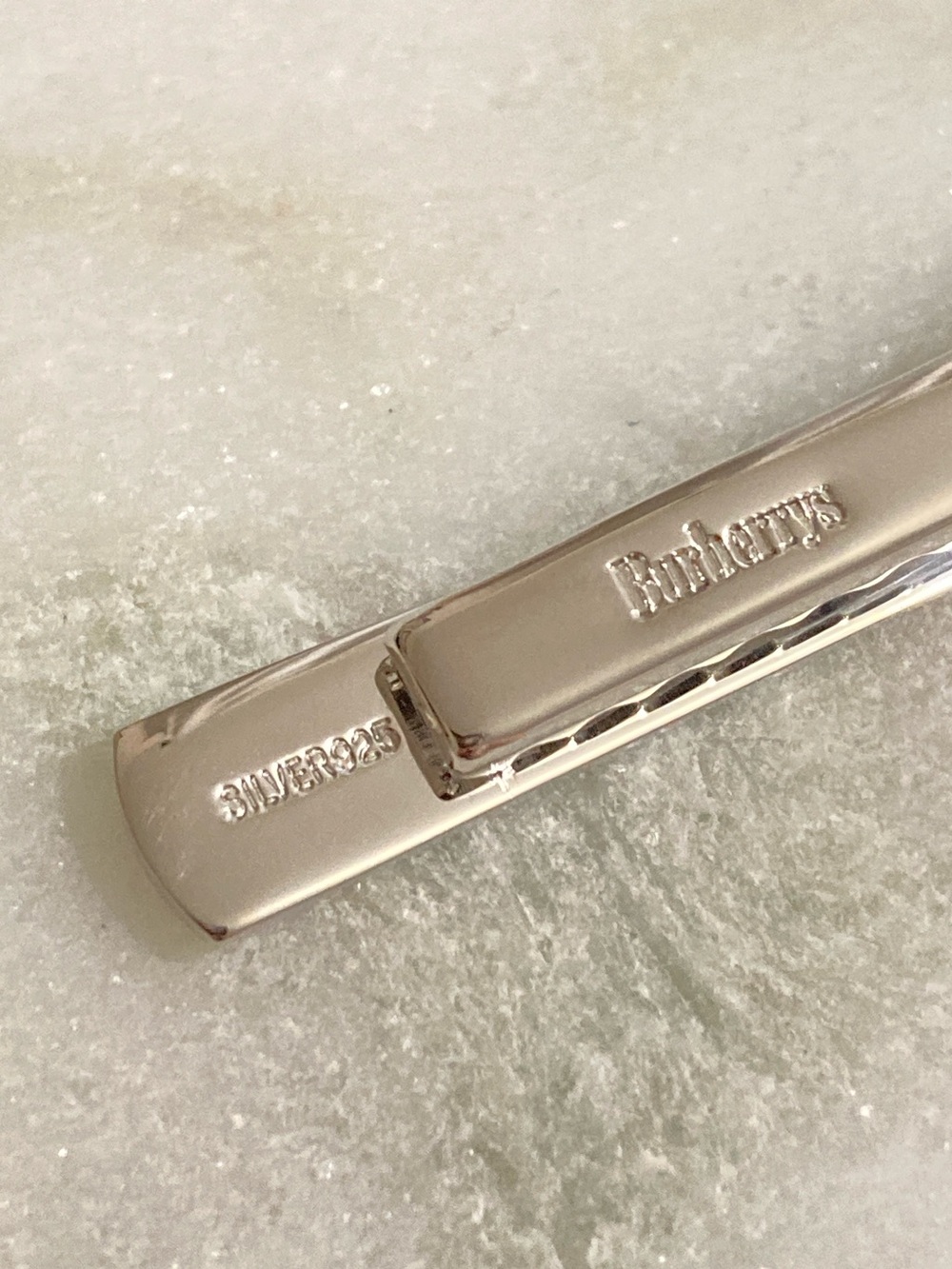 Burberry 925 Silver Tie Clip Vintage - Picture 6 of 7
